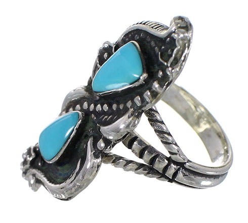 Authentic Sterling Silver Turquoise Jewelry Ring Size 6-1/4 FX93377